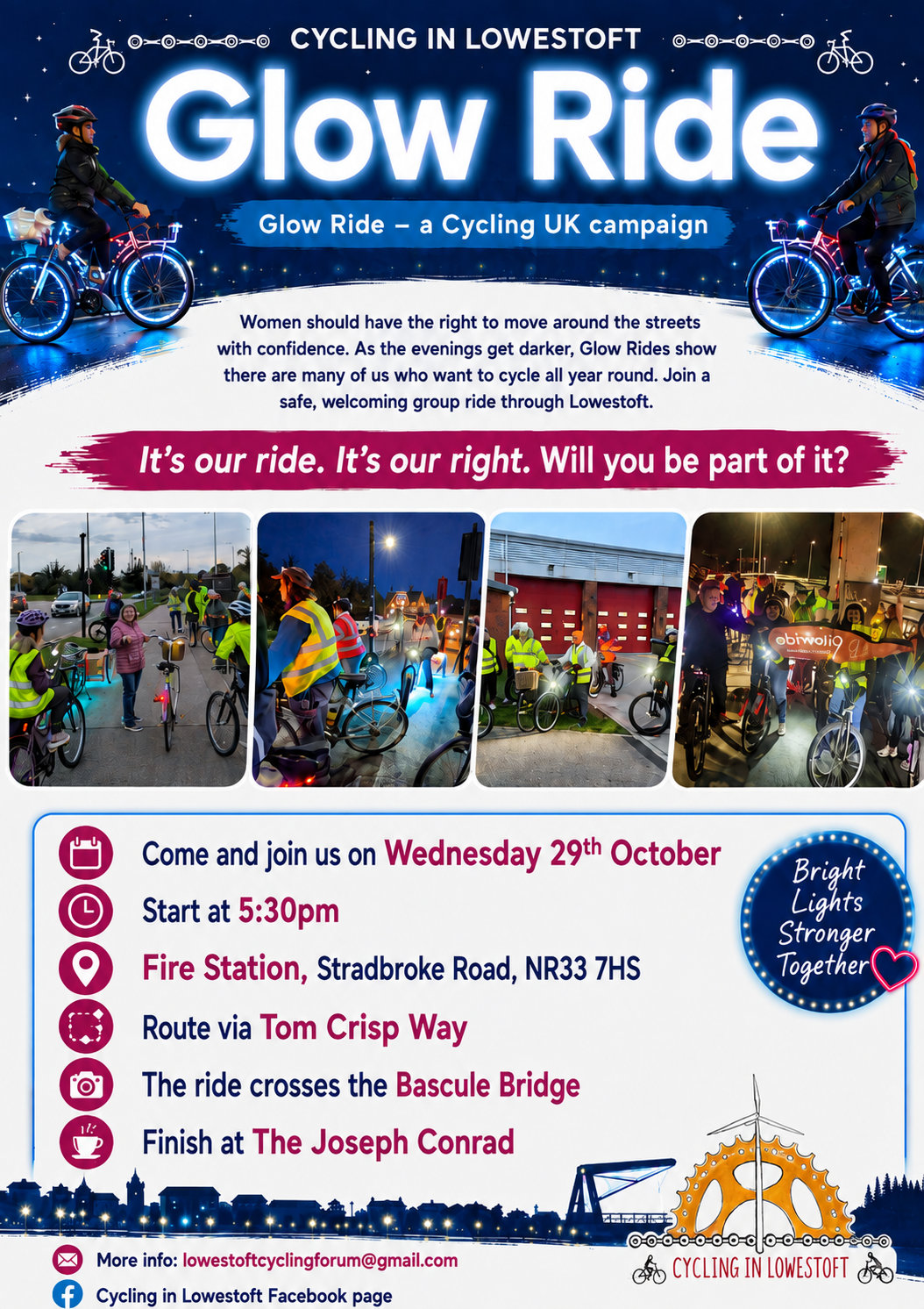 Cycling In Lowestoft Glow Ride 2026
